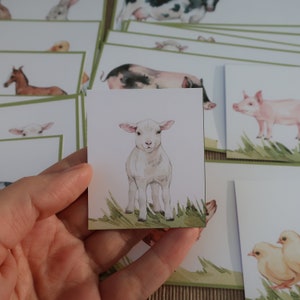 Mother and Baby Farm Animal Matching Cards and Flash Cards. Montessori ...