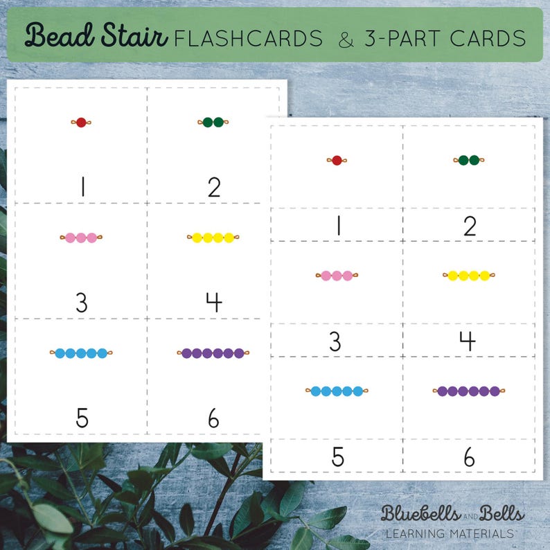 Montessori Colored Bead Stair Printables. Preschool Math Activities ...