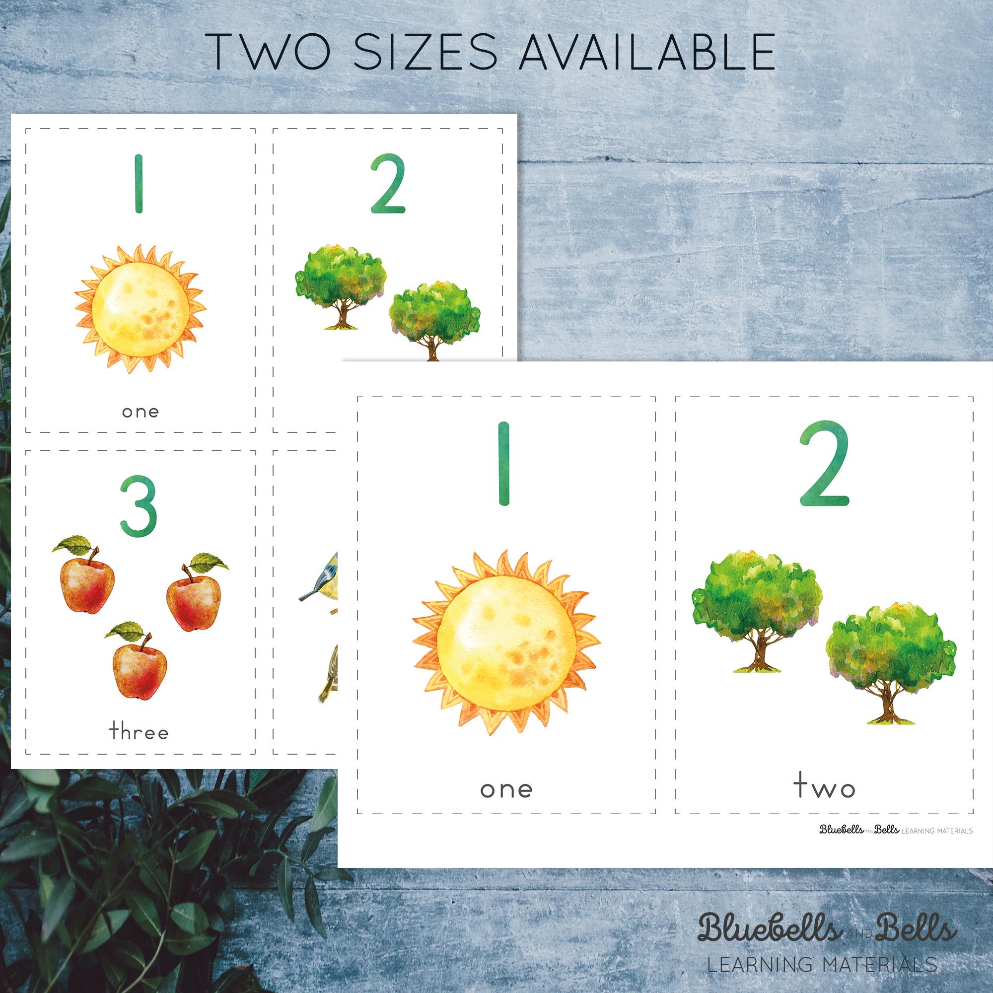 Nature Number Cards 1-10. Counting Cards Toddler. Printable Nursery ...