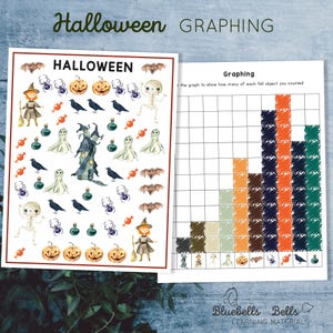 Schede grafiche stampabili per Halloween per la scuola materna. Attività di matematica autunnale Montessori "Io vedo" dalla 1 alla 10.