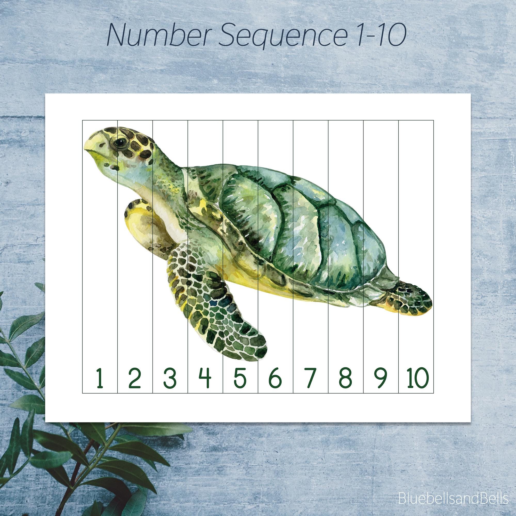 Ocean Animal Preschool Printable Number Sequence Puzzle 1-10 ...