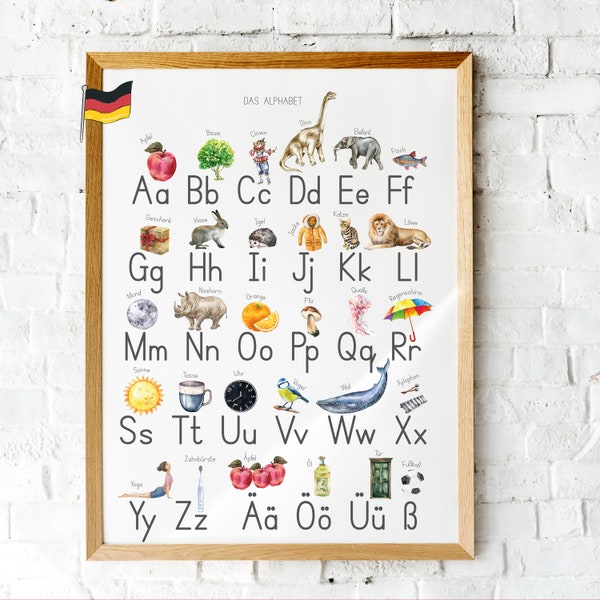 Anlautposter. Lettre de l'alphabet. Jardin d'enfants Buchstaben.