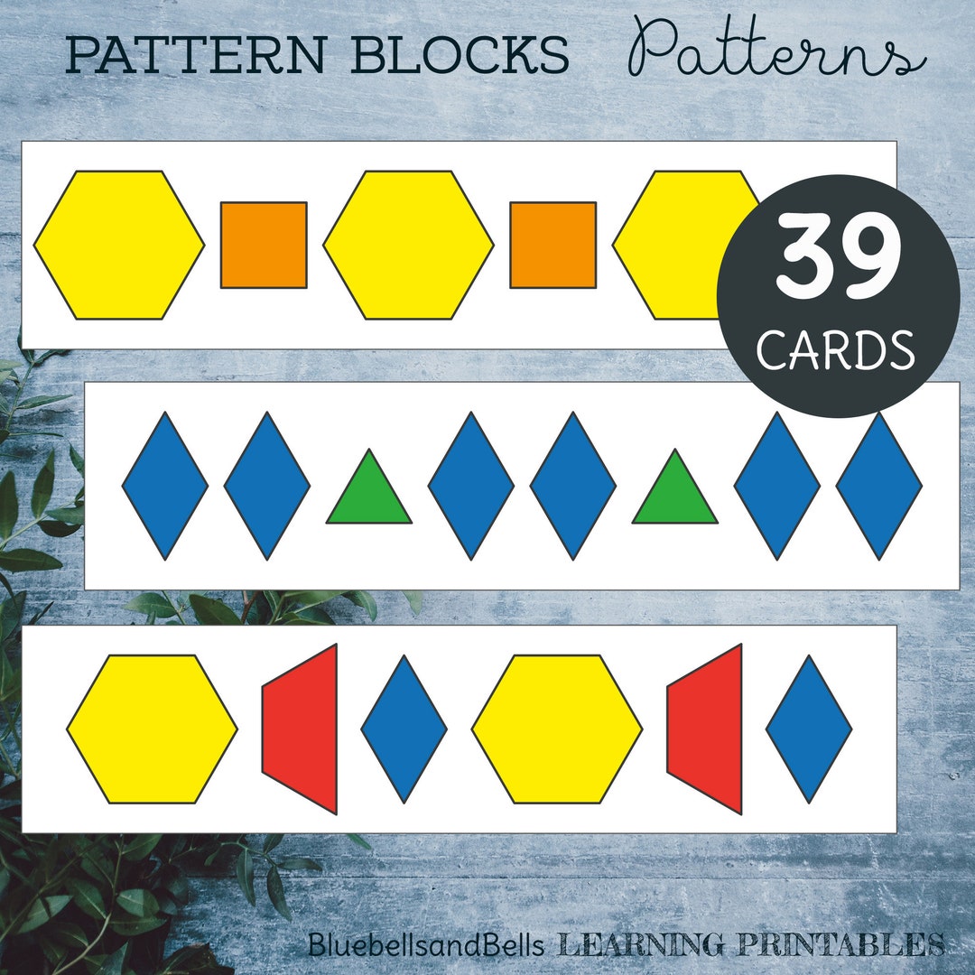 Pattern Blocks Templates Math Pattern Cards for Preschool and