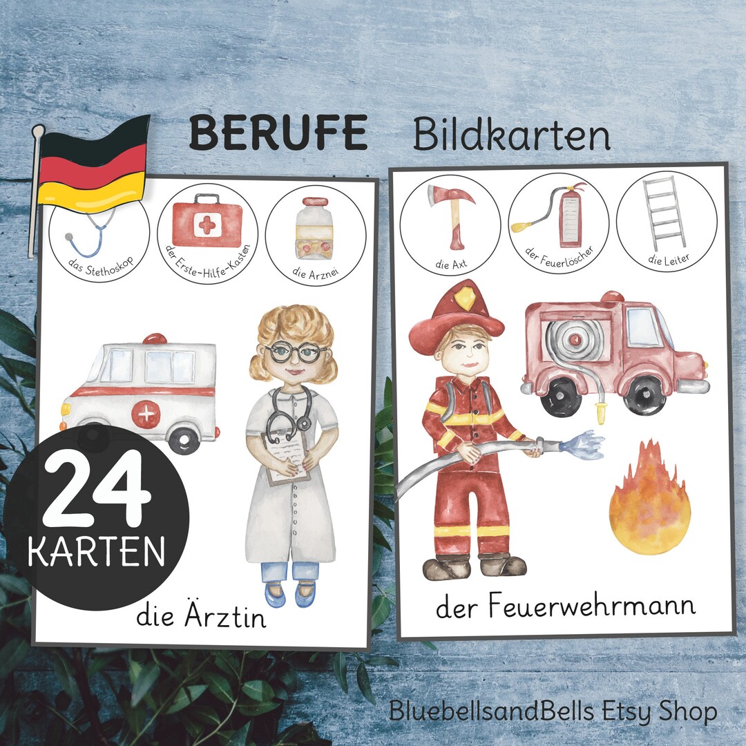 Berufe Lernkarten. Kindergarten Und Vorschule Druckbare Bildkarten. - Etsy