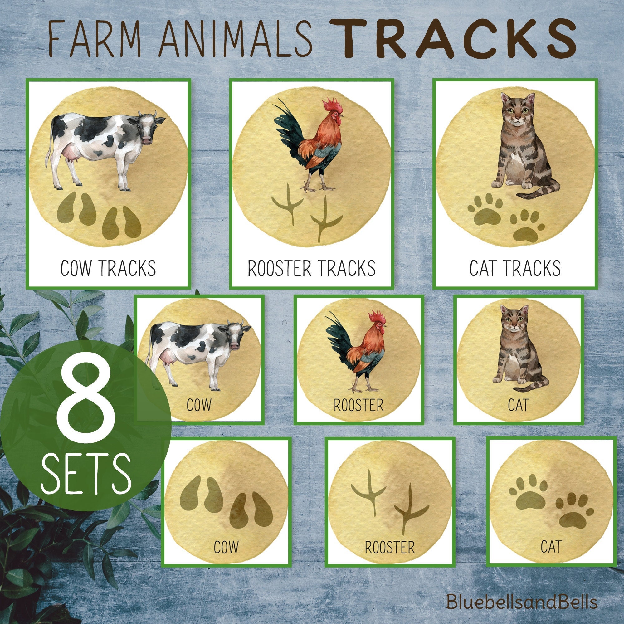 Farm Animal Tracks Flashcards. Montessori Spring Printable. - Etsy Israel Farm Animal Tracks Flashcards. Montessori Spring Printable. - Etsy Israel