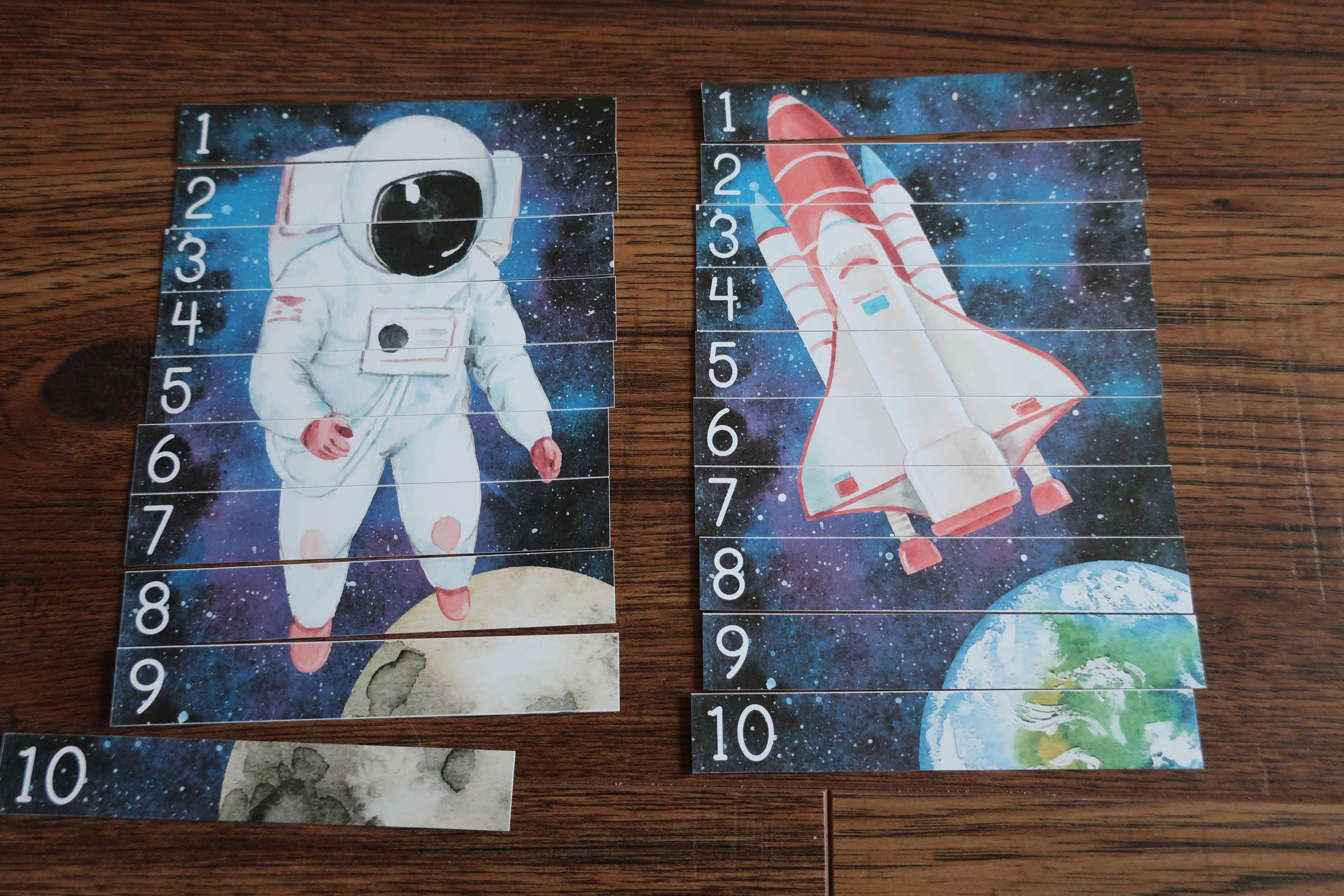 Outer space number sequence 1-10 printable activity. Planets | Etsy