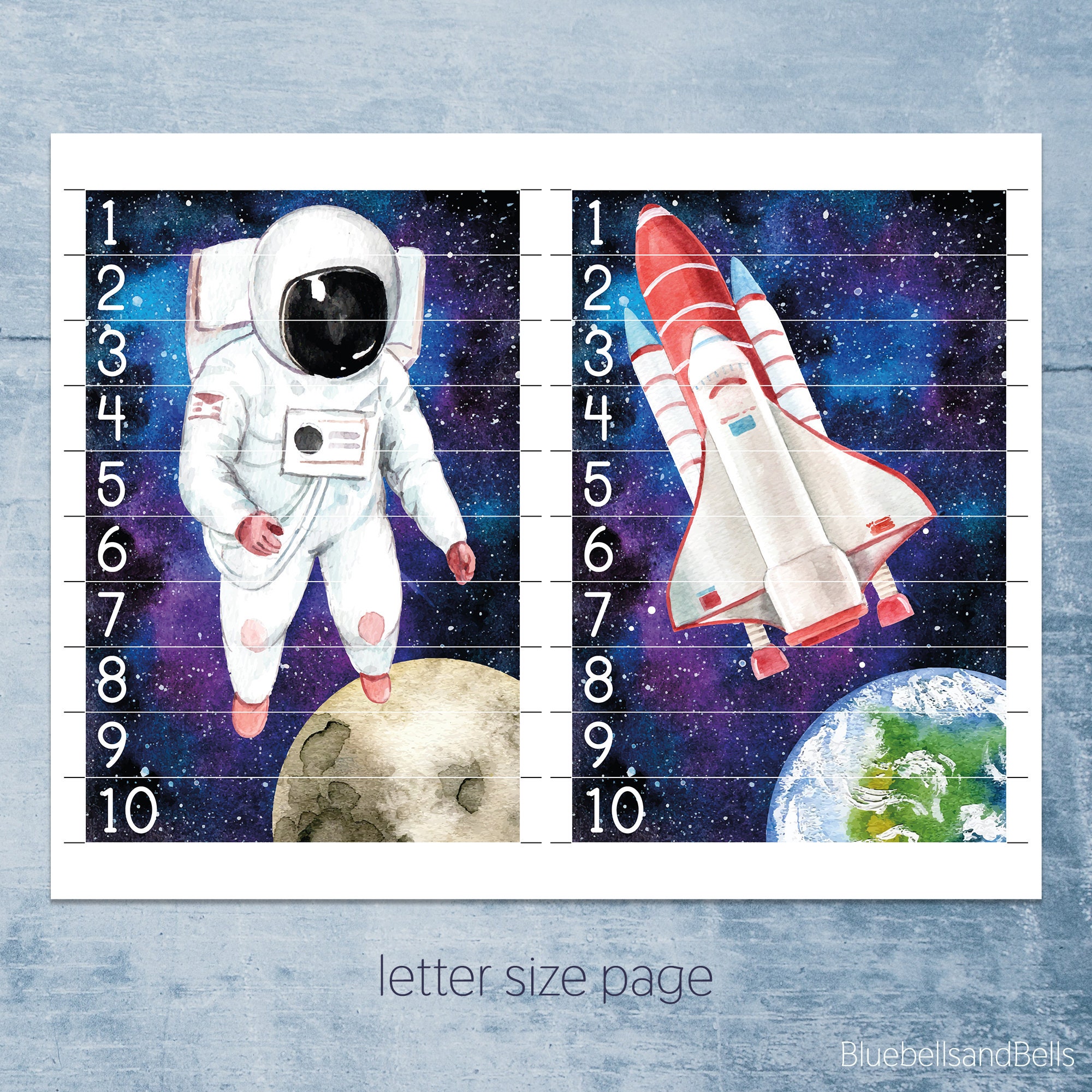 Outer Space Number Sequence 110 Printable Activity. Etsy New