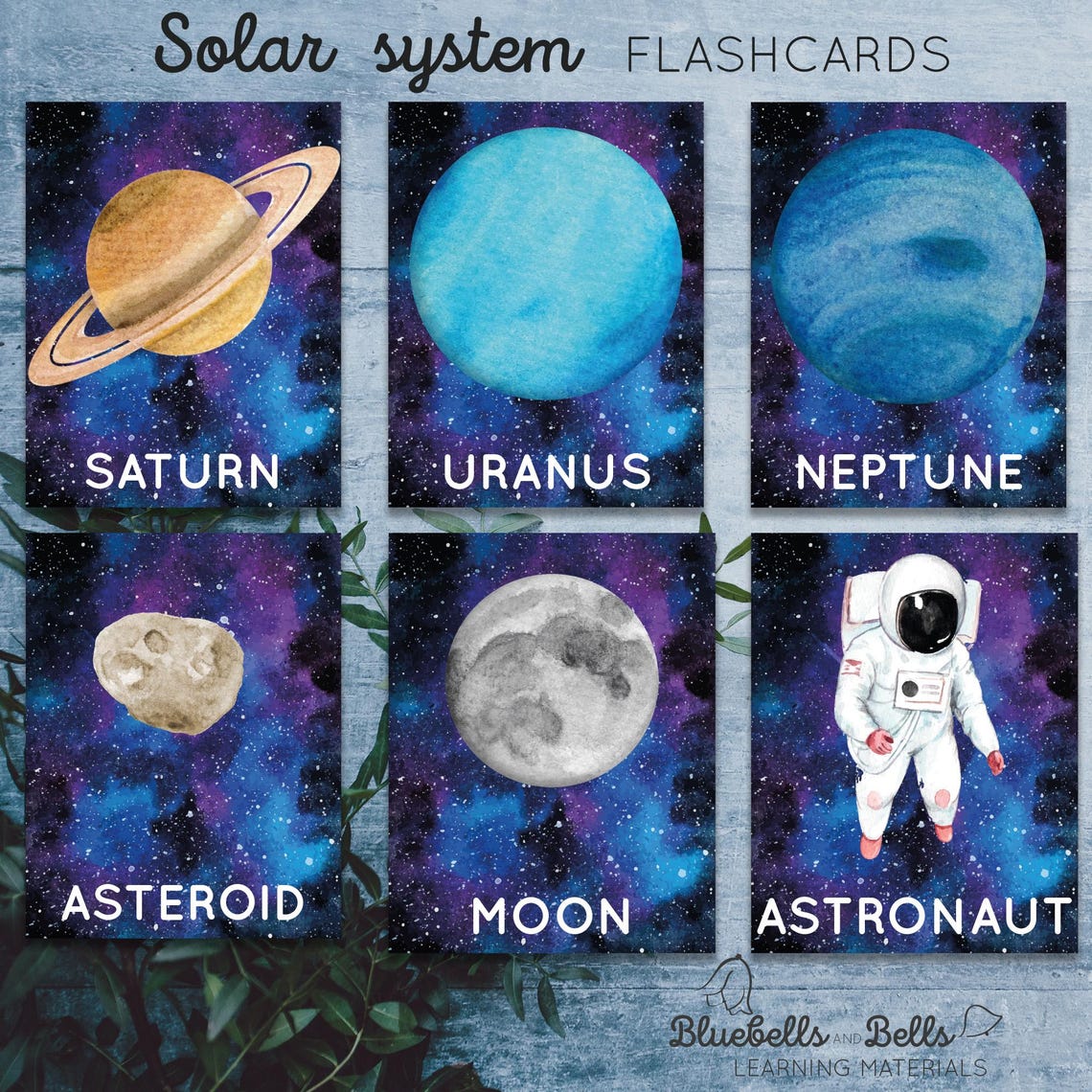 Solar System Printable Flashcards. Outer Space Cards Toddler. Planets ...