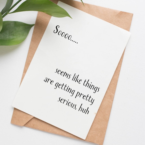 Getting serious wedding card, funny wedding card for friends, humor cards for wedding, engagement card for couple, happy wedding card