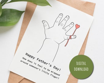 PRINTABLE Little Finger Fathers Day card, printable card, instant digital download, for husband, for partner, funny fathers day card