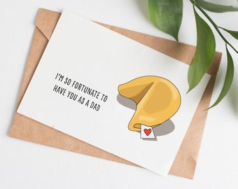 Fortune Cookie Fathers Day card for dad, cute card for stepdad, funny card from daughter, card from baby, sentimental card from son