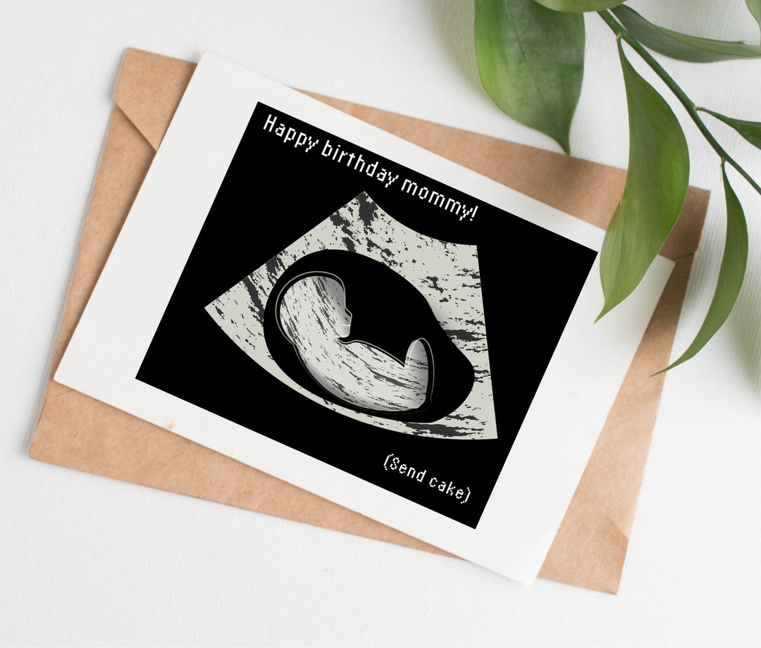 Ultrasound Birthday Card for Pregnancy, Funny Birthday Card for Wife ...