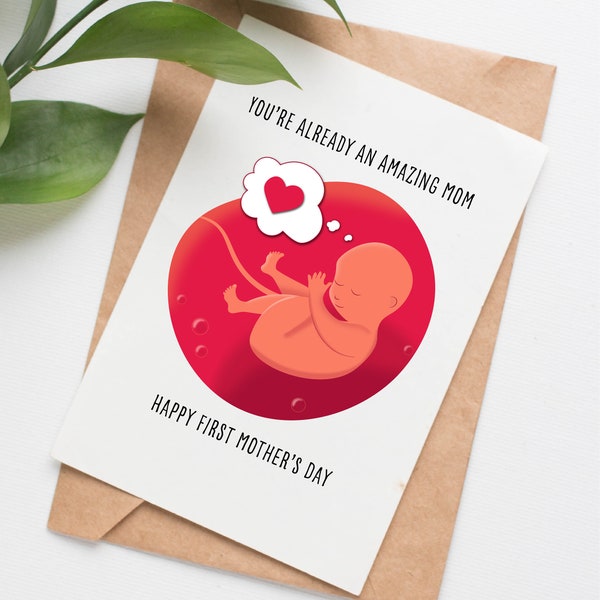 Pregnant Mothers Day card for first time mom, first mothers day card for her, expectant mother card, pregnancy mothers day, first baby card