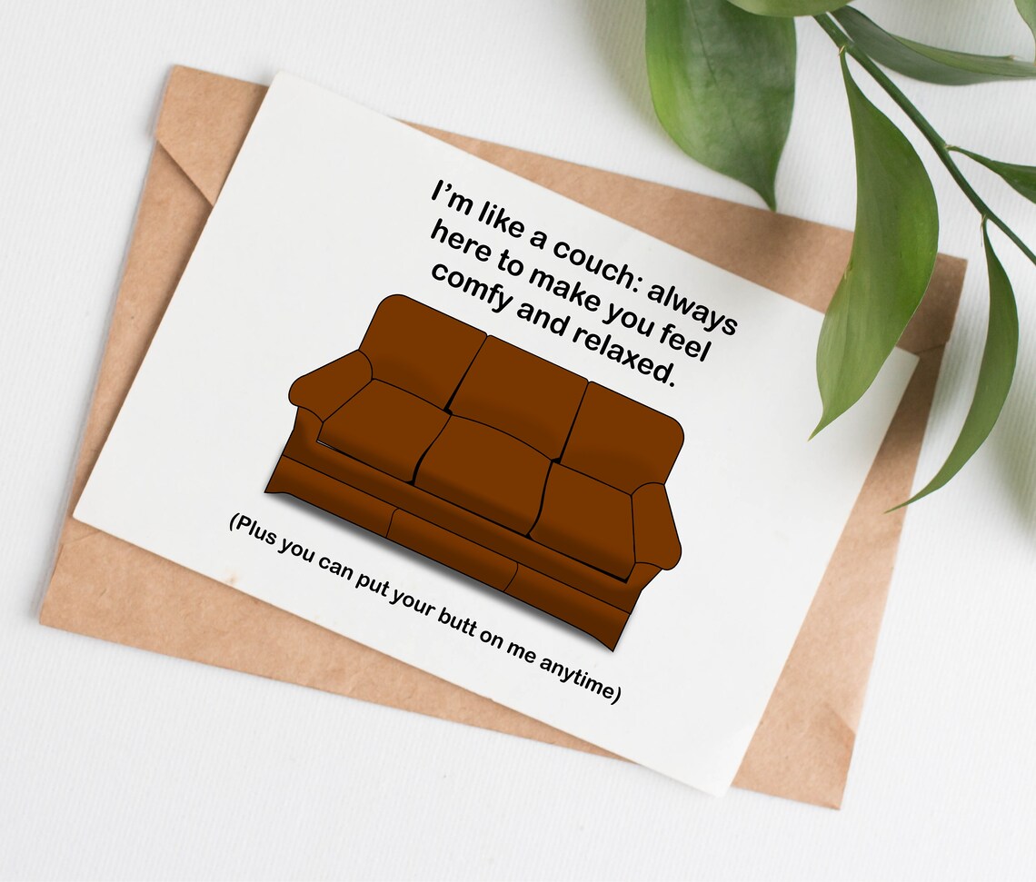 Funny couch card funny anniversary for him for her romantic Etsy