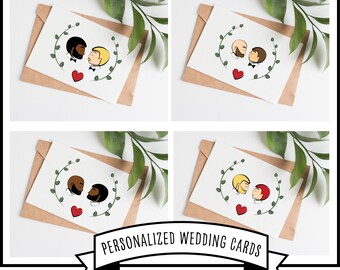 Male Custom LGBT wedding card/ minimalist lgbt/ two grooms/ gay wedding card/ gay anniversary card/ gay marriage gift/ personalized wedding