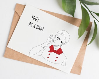 Chefs Kiss Fathers Day card for dad, happy fathers day card for husband, card for foster dad, stepdad fathers day card, funny card for dad