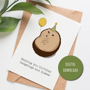PRINTABLE Hedgehog Birthday Card Cute, Birthday Card Funny, Funny Mom ...