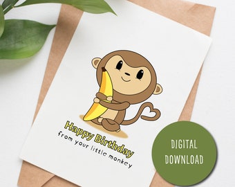Carte D Anniversaire De Singe Etsy France