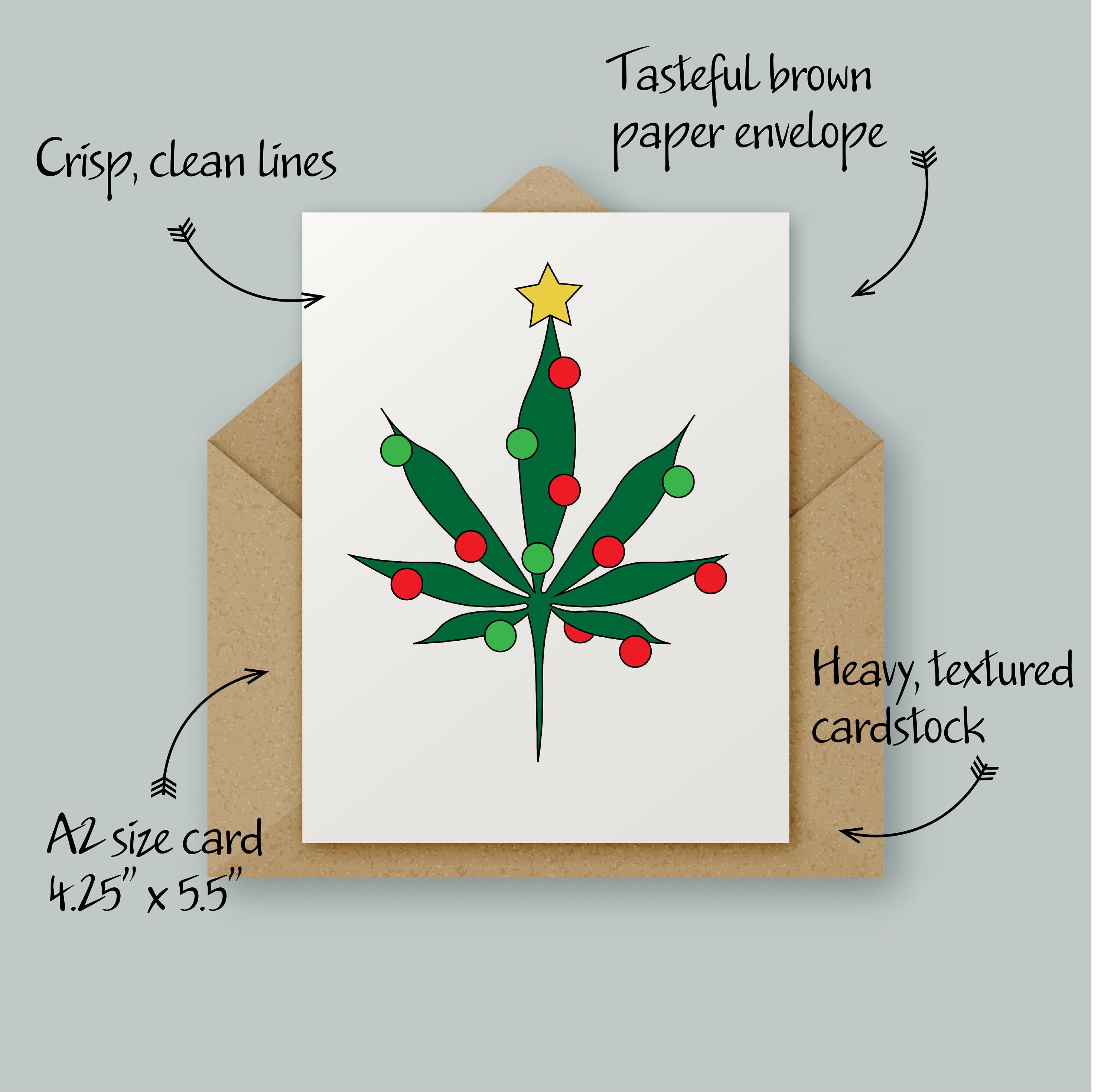 Christmas Pot Leaf Card Weed Christmas Gifts for Him - Etsy