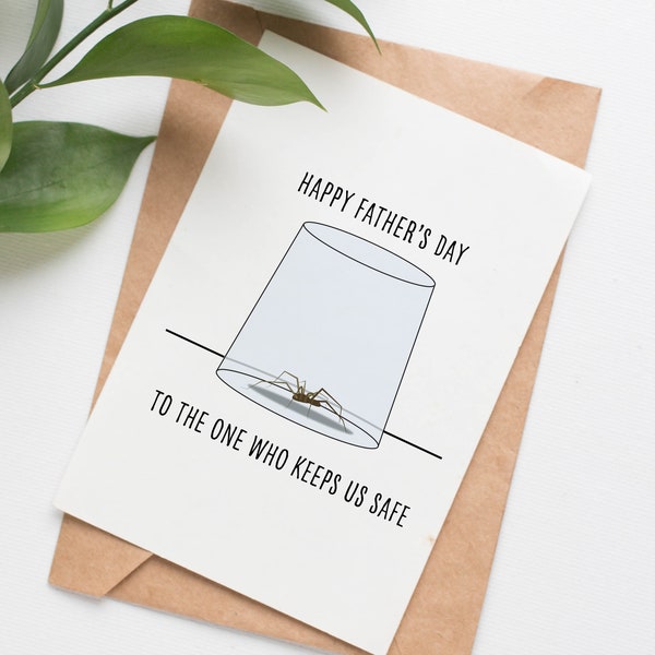 Father's Day spider card for dad, funny fathers day card from wife, cute fathers day hero card from girlfriend, card from us, gift for dad