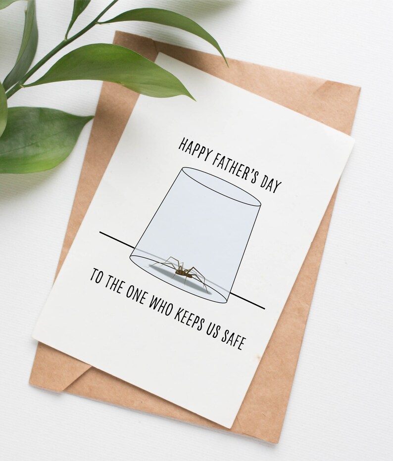 Father's Day spider card for dad, funny fathers day card from wife, cute fathers day hero card from girlfriend, card from us, gift for dad image 1