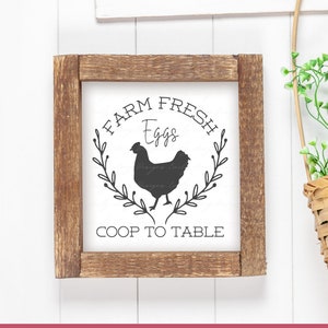 Poulet SVG | Oeufs frais de la ferme Svg | La vie à la ferme Svg | Enseigne de cuisine de ferme Svg | Amateur de poulet Svg | Coop en tableau Svg