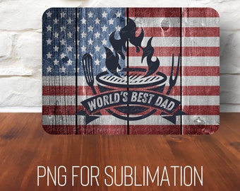 Cutting Board PNG for Sublimation | Glass Cutting Board Design | World’s Best Dad PNG | Grilling Cutting Board Design | Gift for Dad