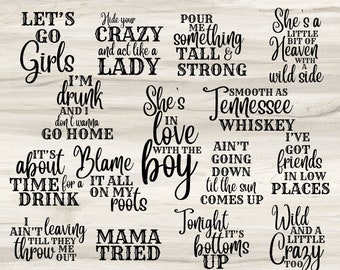 Bridal Party Shirt SVG Bundle Pt 2 | Country Music Bachelorette SVG | Country Song Lyric SVG for Shirts | Nashville Bachelorette Party