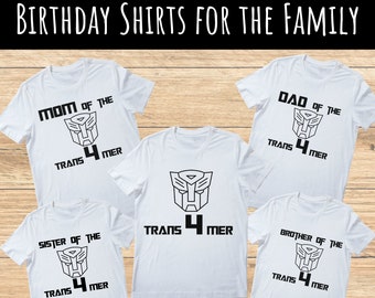 Trans4mer verjaardag SVG-bundel | Familieshirts Transformers | 4e verjaardag SVG | Transformers SVG | Transformator verjaardag shirt SVG