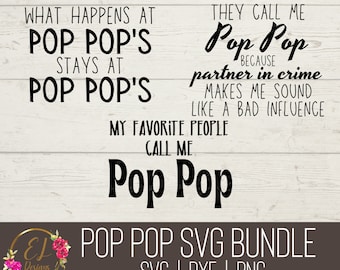 Pop Pop SVG Bundle | Pop Pop Shirt | Gift for Pop Pop | Father's Day Gift | Grandfather Gift | Grandparent Gift | Pop Pop Png