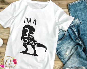 Dinosaur SVG | Dinosaur Birthday SVG | I'm A 3 A Saurus Svg | Boys 3rd Birthday Svg | Dinosaur Birthday Shirt SVG | Dinosaur Png