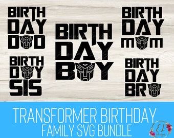 Transformer Birthday SVG Bundle | Family Shirts Transformers | Boys Birthday SVG | Transformers SVG | Transformer Birthday Shirt Svg