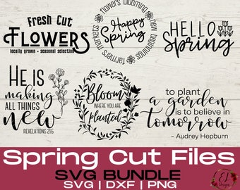 Spring Svg Cut Files Bundle | Hello Spring Svg | Spring Quotes Svg | Fresh Cut Flowers Svg | Spring Things Circle Svg | Spring PNG