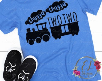 Chugga Chugga Two Two SVG | 2nd Birthday SVG | Personalized Birthday Shirt Svg | Train Birthday | Chugga Chugga Two Two Boy
