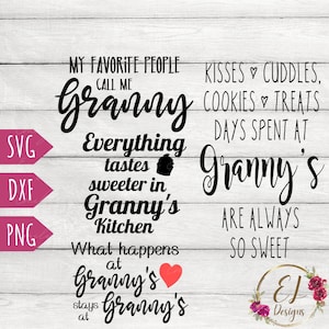 Forfait Grand-mère SVG | Cadeau de jour de grands-parents | Le cadeau des grands-parents de grand-mère | Grands-parents SVG | Cadeau de la fête des Mères pour grand-mère | Fête des Mères Svg