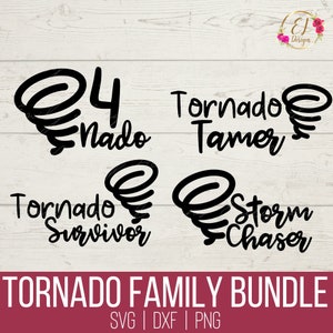 4 Nado Storm Chaser SVG Bundle | FourNado Datei | 4. Geburtstag SVG | Tornado Bändiger SVG | Tornado Überlebender geschnitten Datei | Familie Geburtstag-Svg-Dateien