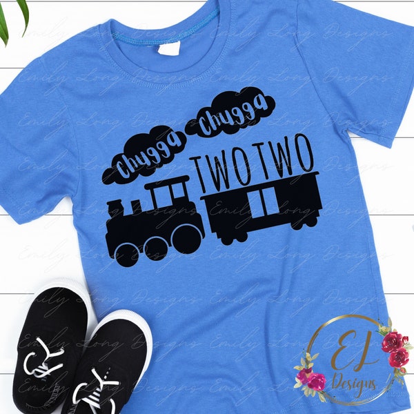 Chugga Chugga Two Two SVG | 2nd Birthday SVG | Personalized Birthday Shirt Svg | Train Birthday | Chugga Chugga Two Two Boy