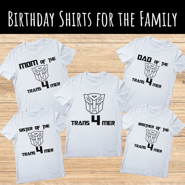 Trans4mer Birthday SVG Bundle | Family Shirts Transformers |4th Birthday SVG | Transformers SVG | Transformer Birthday Shirt Svg