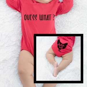 Funny Baby Onesie SVG | Guess What Chicken Butt | Chicken SVG | Funny Kids SVG | Kids Chicken svg | Farm Life Svg | Svg files for Cricut