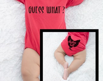 Funny Baby Onesie SVG | Guess What Chicken Butt | Chicken SVG | Funny Kids SVG | Kids Chicken svg | Farm Life Svg | Svg files for Cricut
