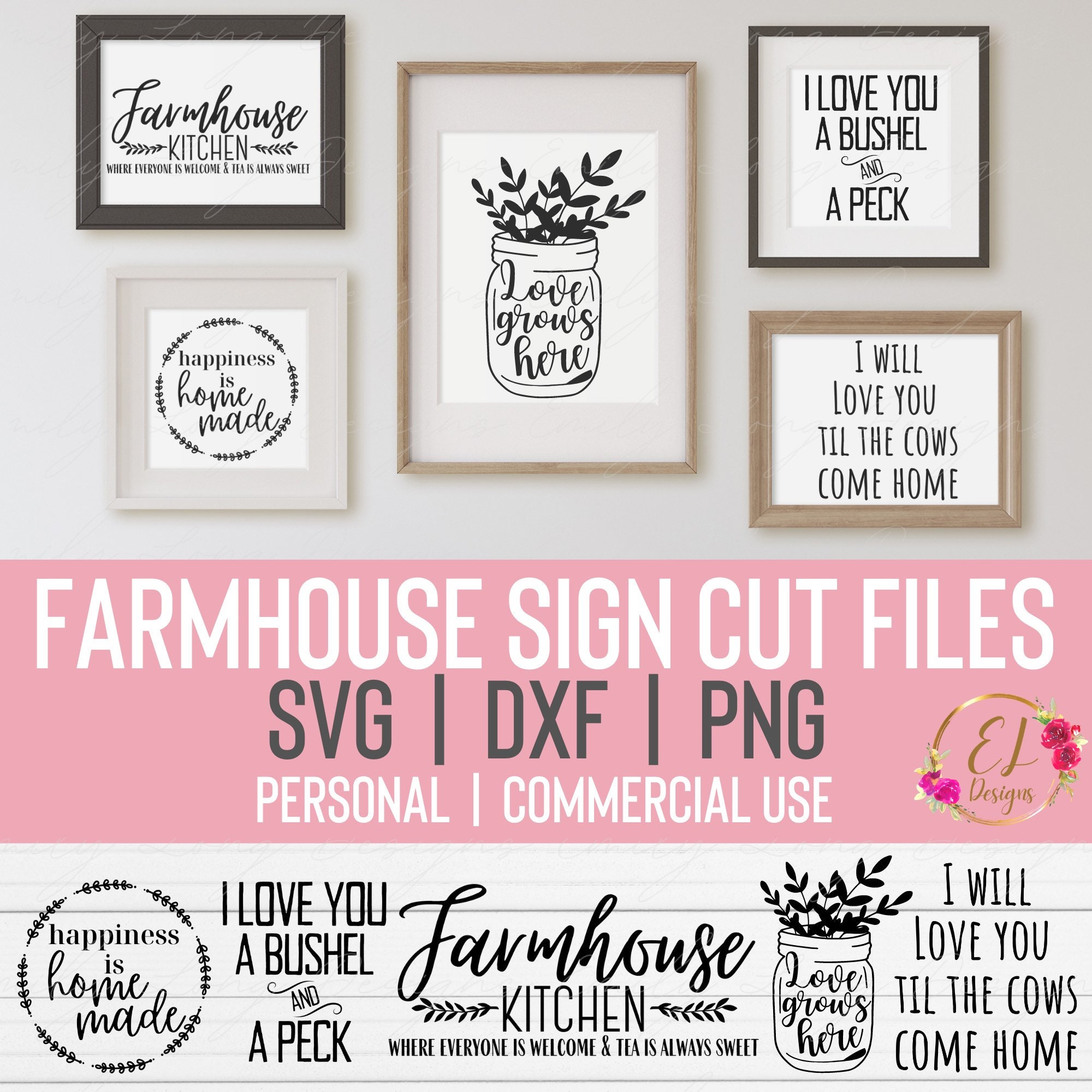 Farmhouse Sign Svg Bundle | Farm Sign Svg | Farmhouse Kitchen Svg | I ...