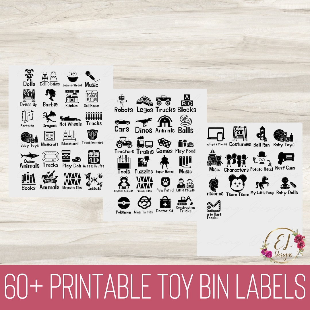 Printable Toy Bin Labels | Boys and Girls Toy Box Labels | Toy Labels ...