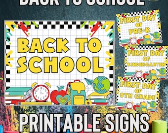 Printbaar bord voor de eerste schooldag | Bord voor de eerste schooldag | Printbaar bord voor de kleuterschool | Bord voor de eerste dag van de peuterspeelzaal