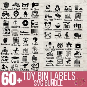 Toy Bin Labels Svg | Mega SVG Bundle | Playroom Labels SVG | Toy Labels with Pictures | Toy Storage Labels SVG | Gender Neutral Toy Labels