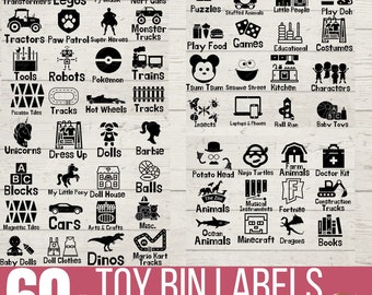 Toy Bin Labels Svg | Mega SVG Bundle | Playroom Labels SVG | Toy Labels with Pictures | Toy Storage Labels SVG | Gender Neutral Toy Labels