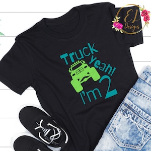Aniversário do Monster Truck SVG | SVG de 2º aniversário | Caminhão Sim, tenho 2 Svg | SVG de segundo aniversário | Aniversário de meninos SVG | Arquivos SVG para Cricut