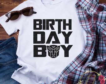 Transformer SVG | Birthday Boy Shirt SVG | Transformer Autobot Logo | Boys Personalized Birthday SVG | Kids Birthday Shirt