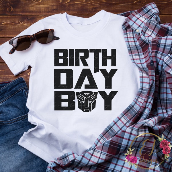 Transformer SVG | Birthday Boy Shirt SVG | Transformer Autobot Logo | Boys Personalized Birthday SVG | Kids Birthday Shirt