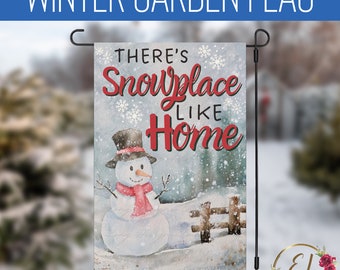 Winter Garden Flag PNG | There’s Snowplace Like Home PNG | Garden Flag Template | 12x18 Garden Flag Sublimation Design | Winter Flag Png
