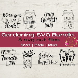 Gärtner svg Bündel | Mason Jar SVG | Sommer SVG Bundle | Farm Life Svg Bundle | Dosen svg | Crazy Plant Lady Svg Bundle |